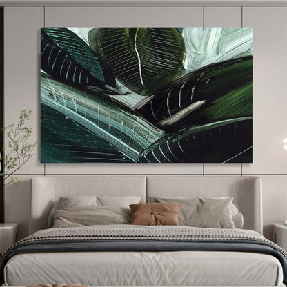 Dark Green Leaf Abstract: Bringing Natural Vitality to the Space DLZ144