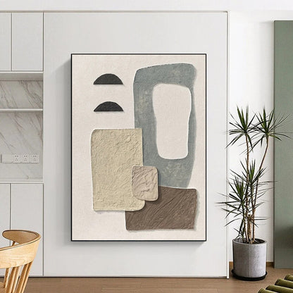Custom - Designed by Designers: Hand - Rendered Textured Canvas Painting for Office & Hallway DKH1135