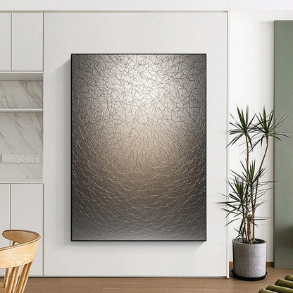 Contemporary abstract art showcases textured LED surface with crinkles illuminated by soft gradient light creating depth and intricate patterns. DLZ1226