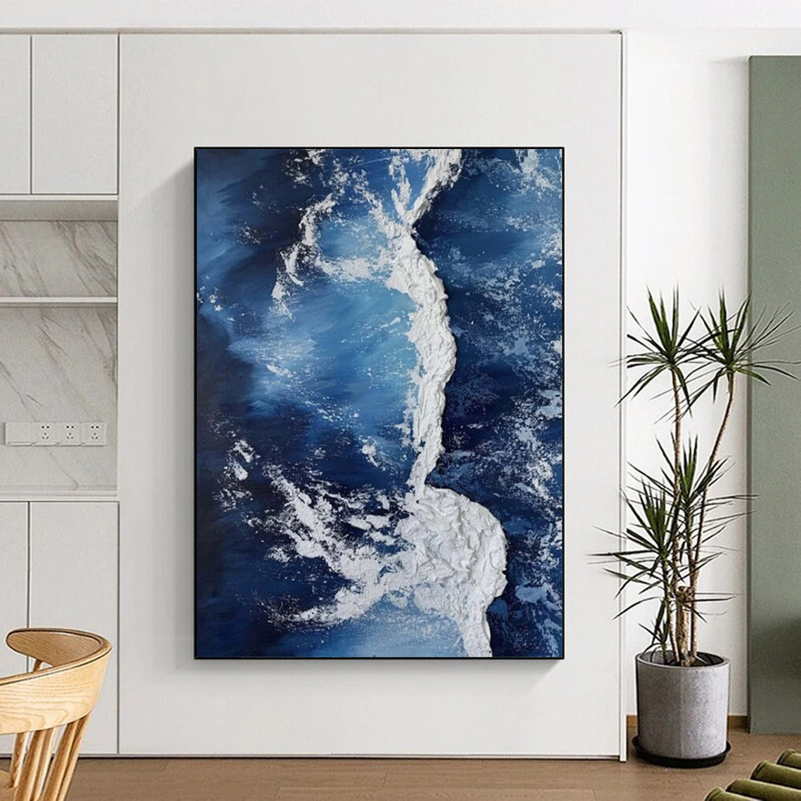 Hand-Painted Large Custom Abstract Art for Bedroom & Living Room DTP335