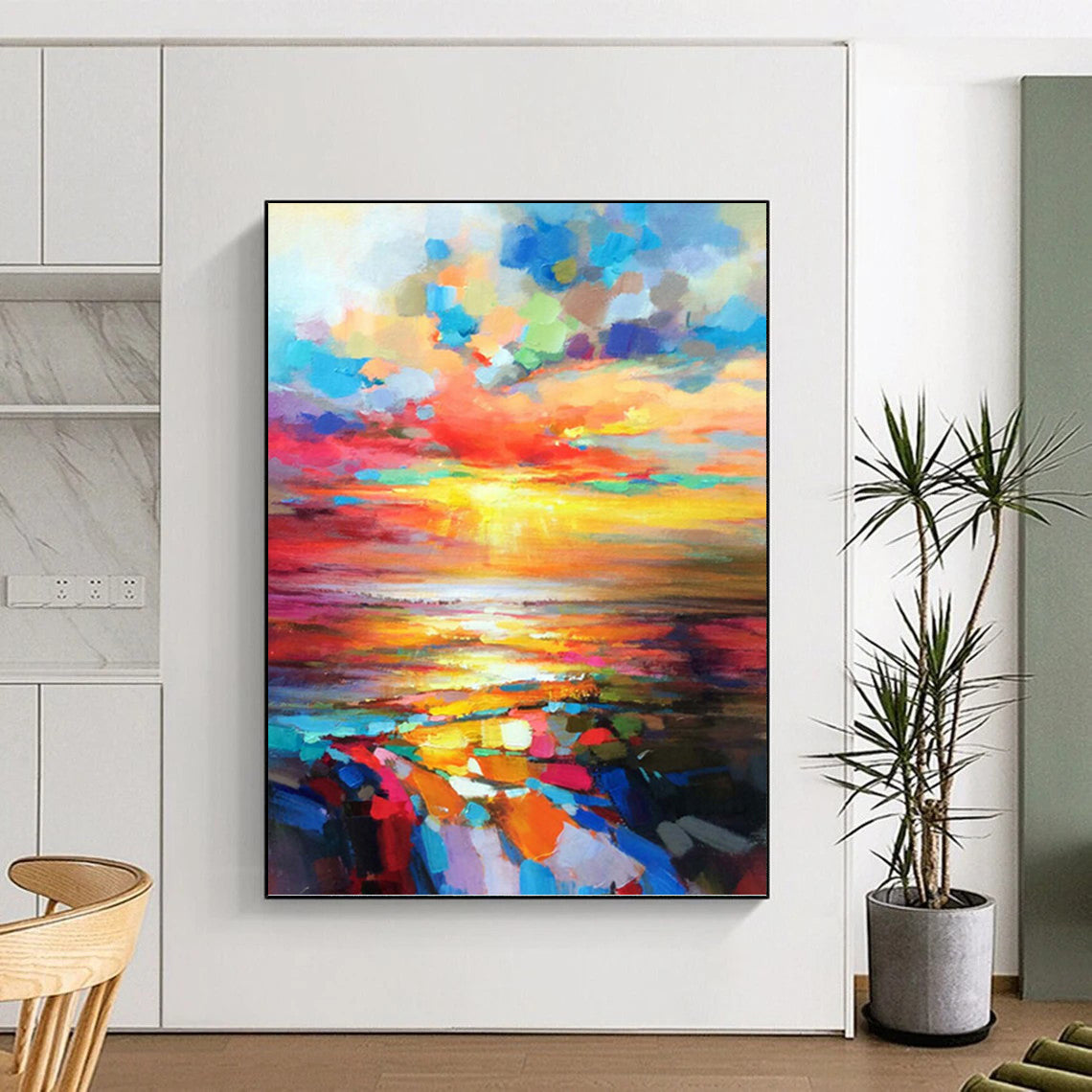 Stunning Custom - Crafted Textured Canvas Abstract for Living Room & Dining Room DKH1064