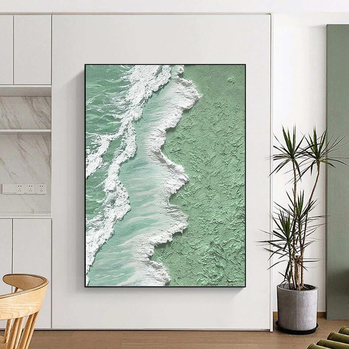Titanic - Sized Hand - Painted Custom Abstract Enigma (with Diverse Textures), for Living Room and Hotel DKH1505