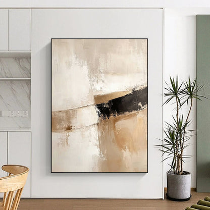 Contemporary abstract art features a soft lampshade with gentle brushstrokes in white and beige, creating an elegant and warm atmosphere. DLZ1220