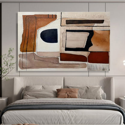 Large - Format Hand - Painted Textured Abstract Painting for Decorative Impact DKH655