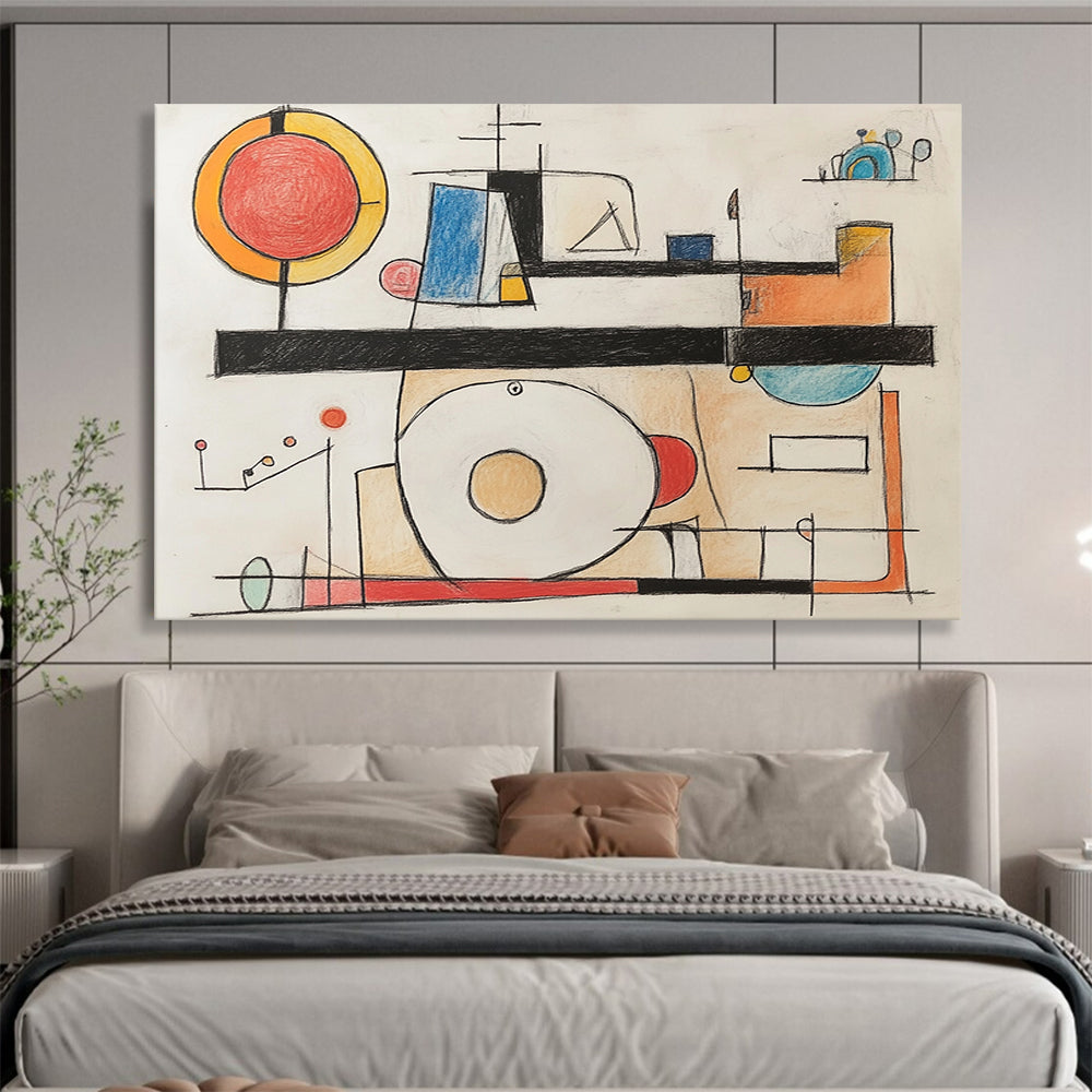 “Colorful Geometric Drawing” - Modernist Sketch HB0535