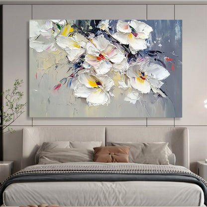 “Colorful White Orchids” - White, Yellow, Pink, Purple with Orchid Bouquet - Textured Oil Painting HB1347