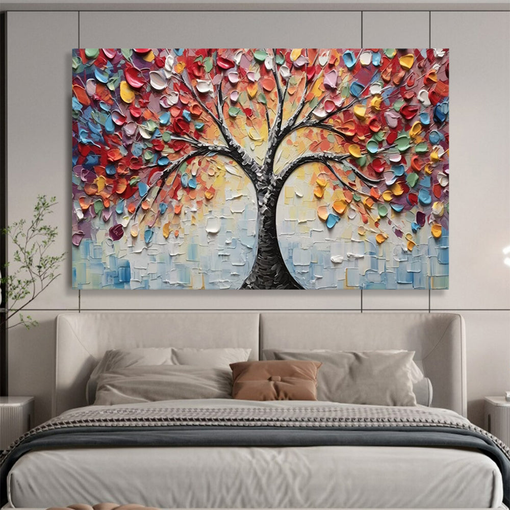 Colorful 3D Tree of Life - Vibrant Bedroom or Living Room Art DLZ169