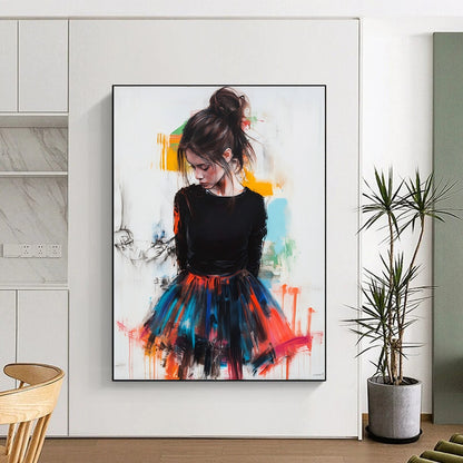 Contemporary hand-painted abstract art featuring vibrant colors and dynamic shapes designed to elevate modern spaces and inspire creativity. DLZ1576