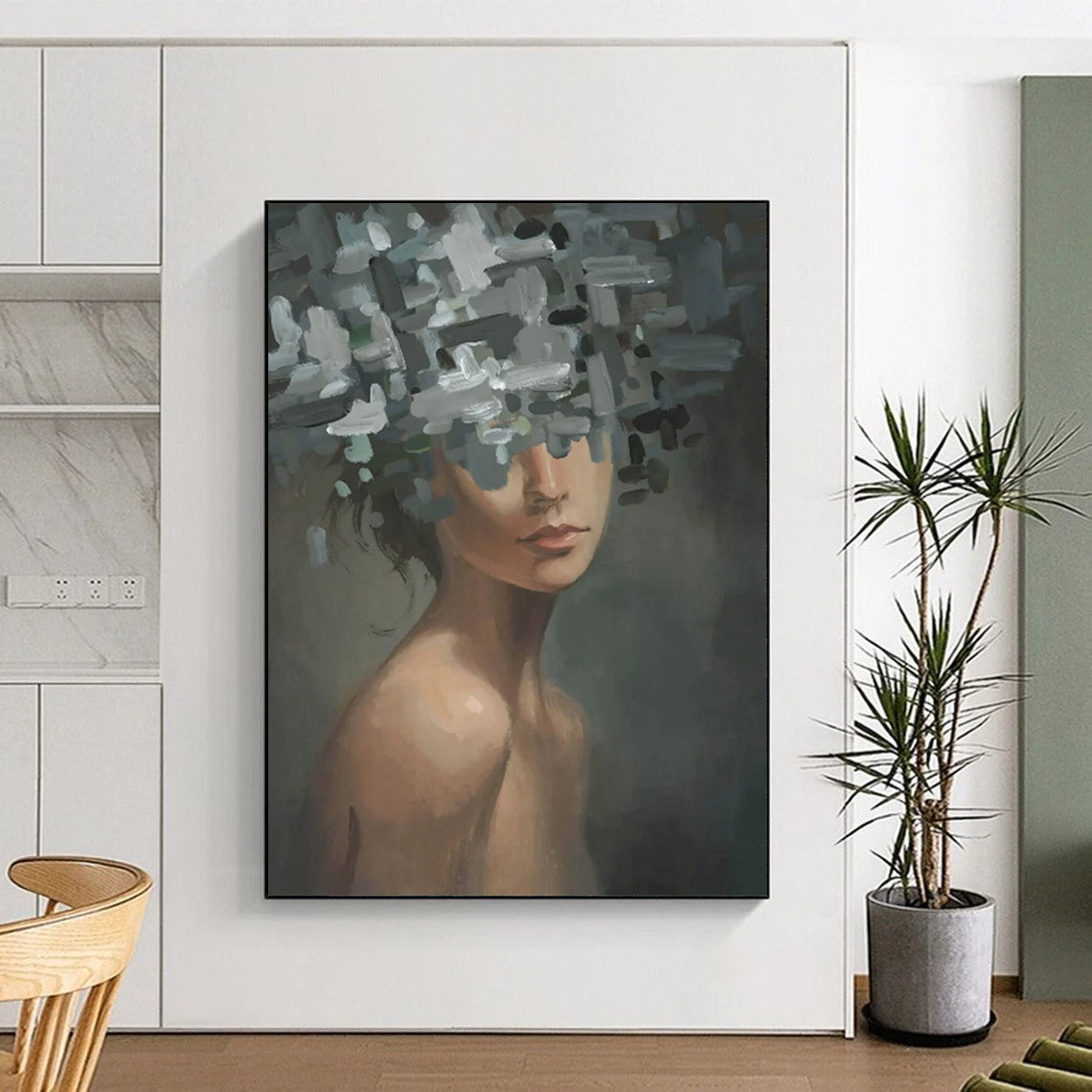 Large Custom Abstract Paintings: Textured Details for Bedroom & Bar DTP328