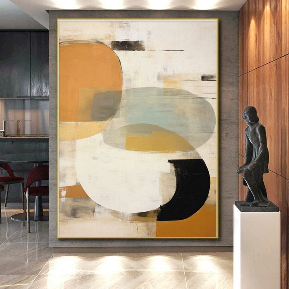 Contemporary Large-Scale Hand-Painted Abstract Canvas for Modern Living Room Focal Wall