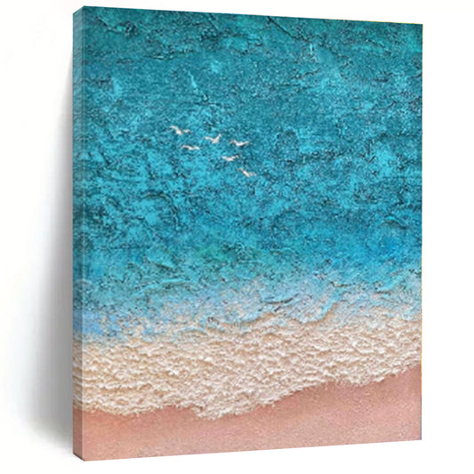 Extra-Huge Abstract Digital-Inspired Hand-Painted Painting for Home Music Studio Wall