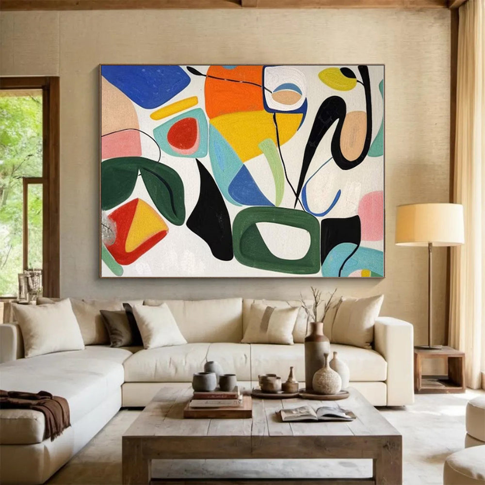 Oversized Custom-Made Hand-Painted Abstract Canvas for Attic Storage Wall LargeART0625