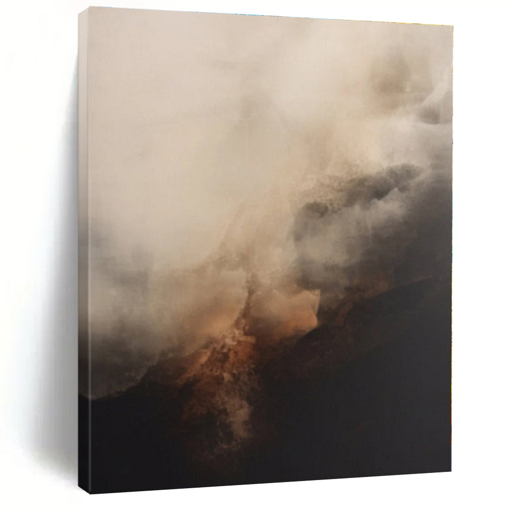 Monumental Hand-Painted Abstract Canvas for Kitchen Heart Wall