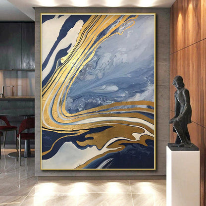 Huge Abstract Art Deco Hand-Painted Wall Art for Home Theater Immersion Wall