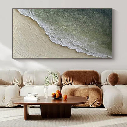 Extra-Huge Hand-Painted Modern Abstract Canvas for Family Home Outdoor Patios