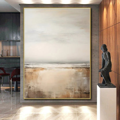 Contemporary Extra-Large Hand-Painted Abstract Canvas for Open Concept Living Areas