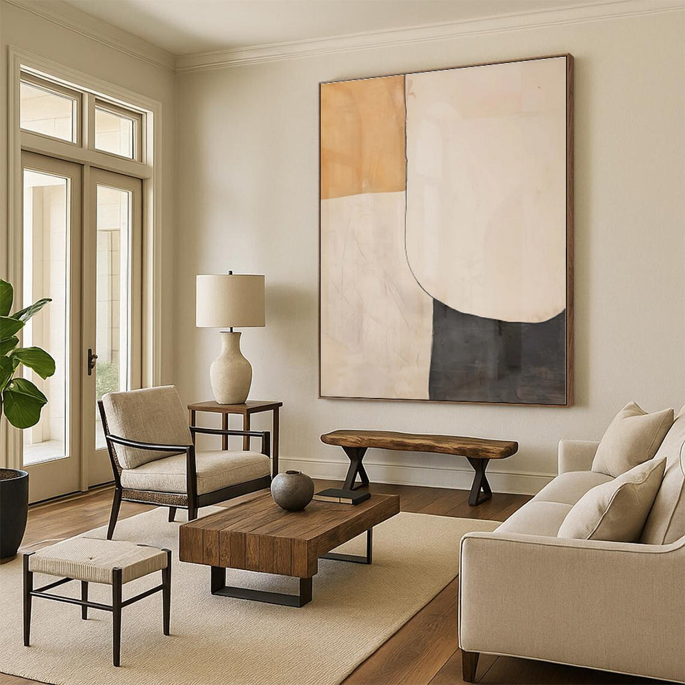 Giant Made-to-Order Abstract Painting for Living Room Bay Window Nook