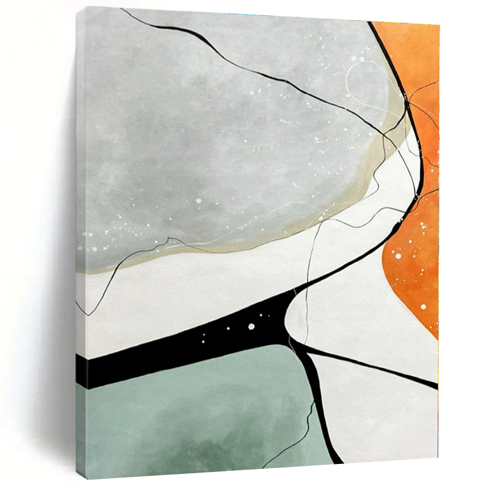 Extra-Huge Hand-Painted Modern Abstract Canvas for Bedroom Dormer Windows