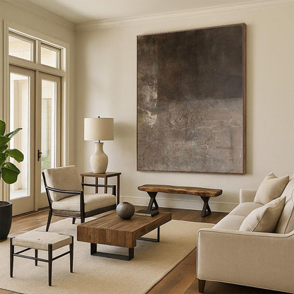 Staggering Futuristic Hand-Painted Abstract Painting for Basement Entertainment Wall