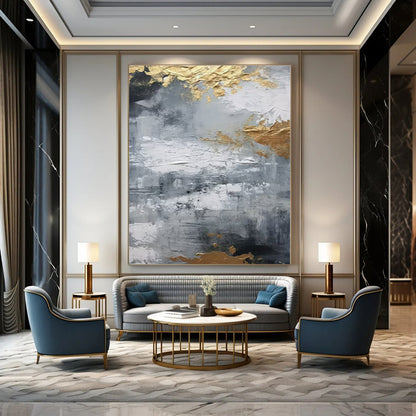 Industrial Steampunk Hand-Painted Abstract Wall Decor for Unique Bedrooms