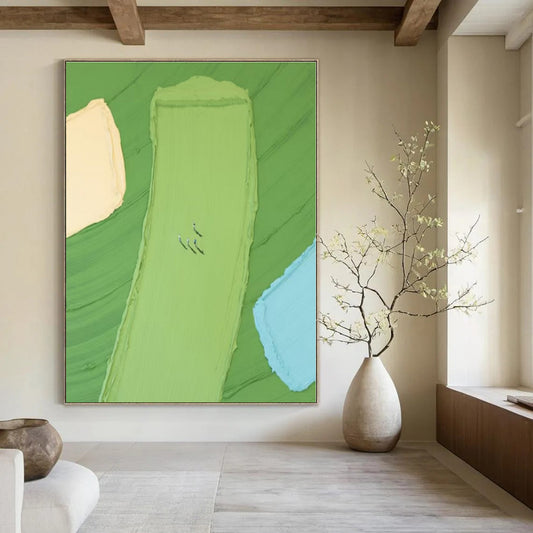 Custom Hand-Painted Abstract Canvas for Bedroom and Office