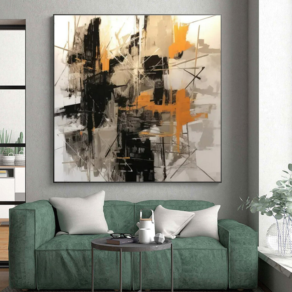 Oversized Contemporary Abstract Wall Art for Kitchen Island Visual Accent