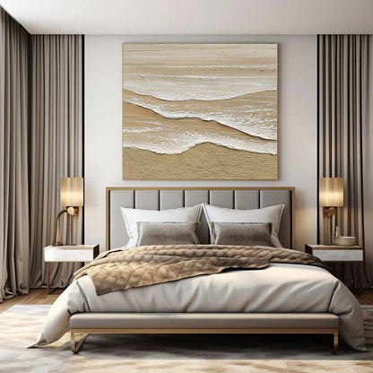 Hand-Painted Grand-Scale Abstract Canvas for Family Living Room Feature Walls