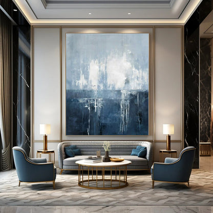 Gigantic Hand-Painted Modern Abstract Fireplace Mantel Centerpiece