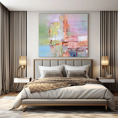 Grand Abstract Painting for Wine Barrel Cellar Interiors - Made to Order Acrylic on Linen