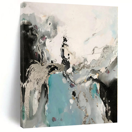 Huge Hand-Painted Abstract Canvas for Dining Room Banquet Wall