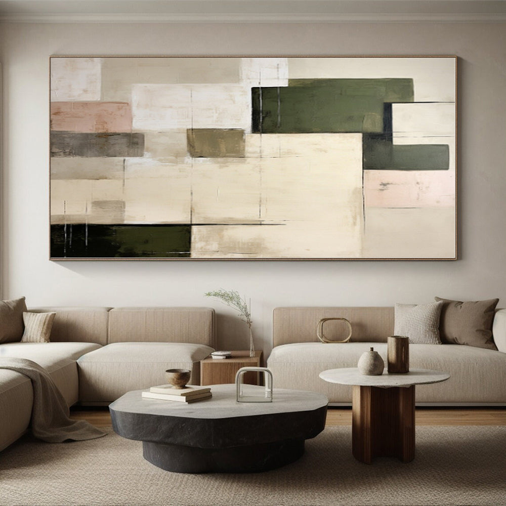 Huge Custom-Made Abstract Canvas for Dining Room Bay Window Backdrop