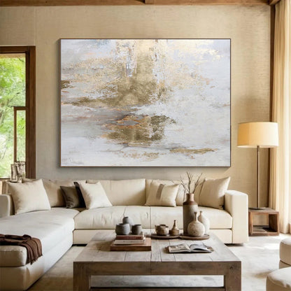 Monumental Custom Abstract Painting for Home Library Bookshelf Walls