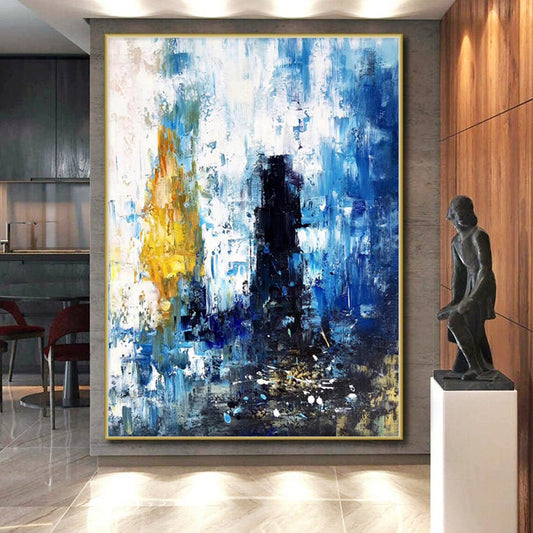 Mammoth Hand-Painted Abstract Canvas for Nursery Feature Wall