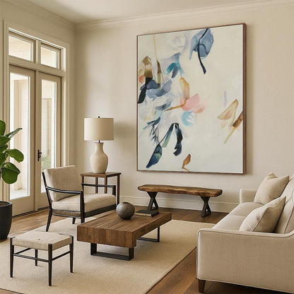 Massive Custom Abstract Painting for Home Office Video Call Background