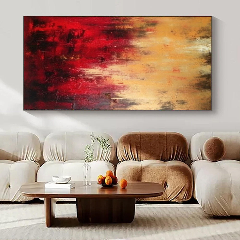 Oversized Hand-Painted Modern Abstract Mural for Boutique Hotel Spa Treatment Rooms