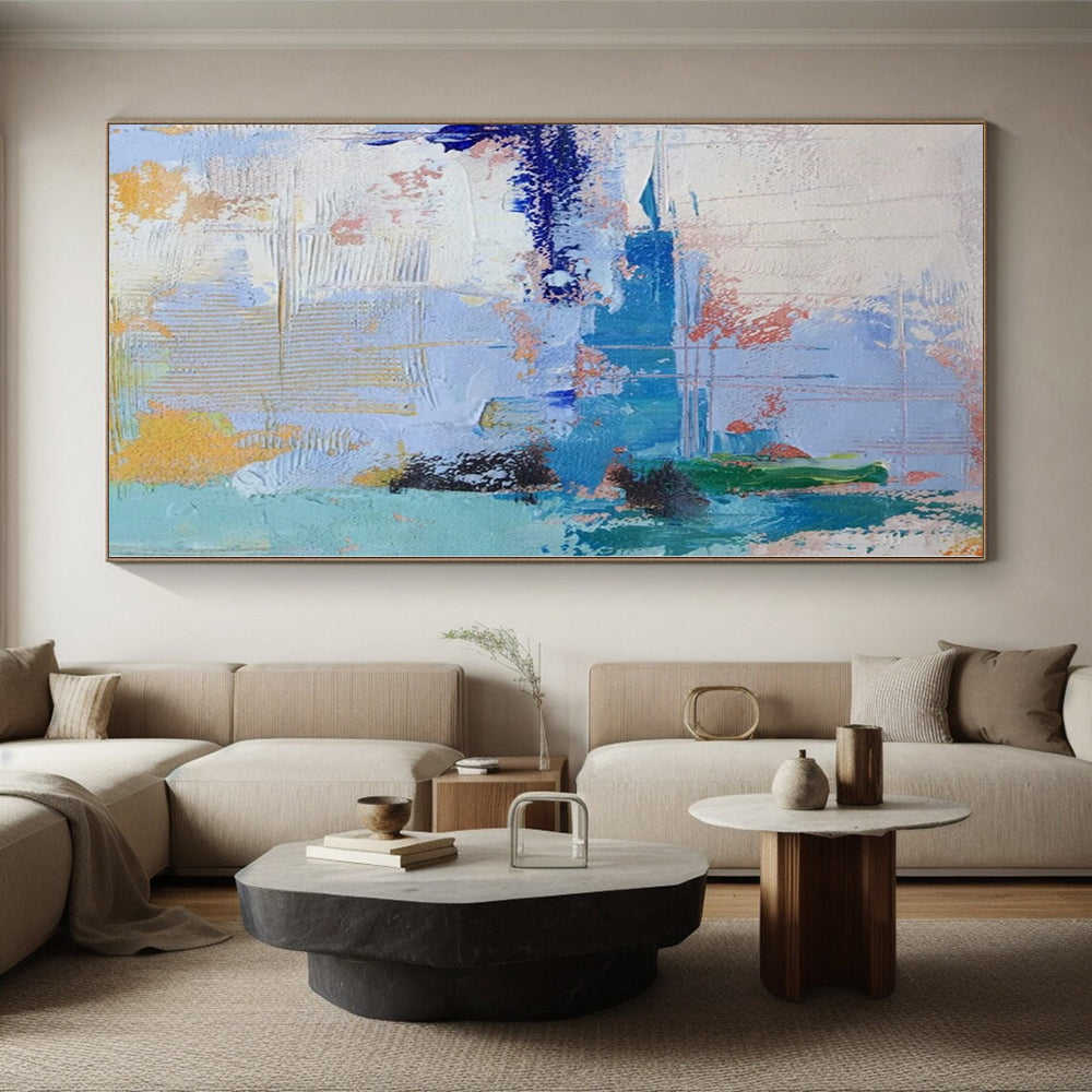 Oversized Abstract Wall Art for Sauna Steam Rooms - Commissioned Acrylic on Linen