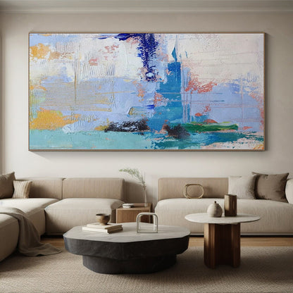 Oversized Abstract Wall Art for Sauna Steam Rooms - Commissioned Acrylic on Linen