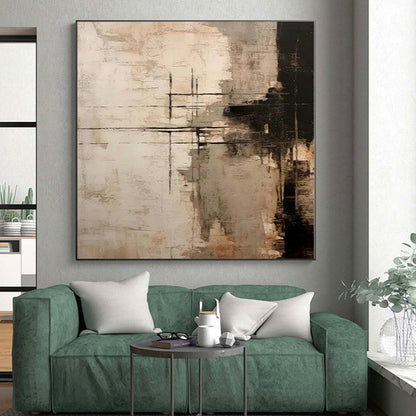 Custom Oversized Abstract Canvas for Family Game Room Feature Walls