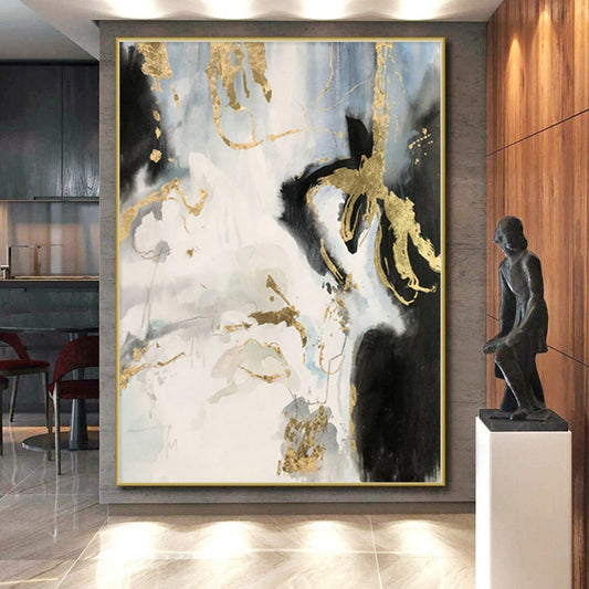 Gigantic Made-to-Order Abstract Painting for Living Room Fireplace Surround