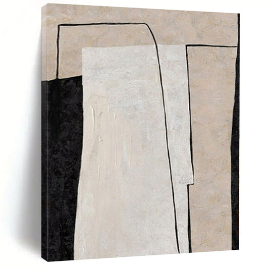 Colossal Hand-Painted Contemporary Abstract Canvas for Living Room Above Bookcases