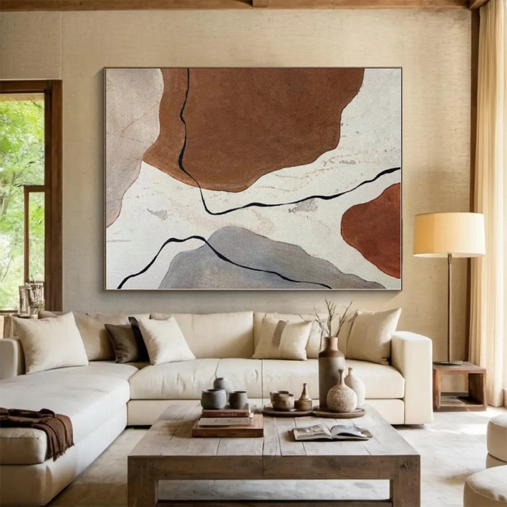 Super-Sized Custom Abstract Painting for Home Bar Backlit Wall