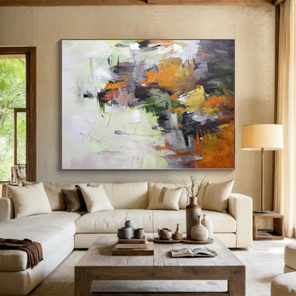 Giant Hand-Painted Abstract Canvas for Nursery Feature Walls