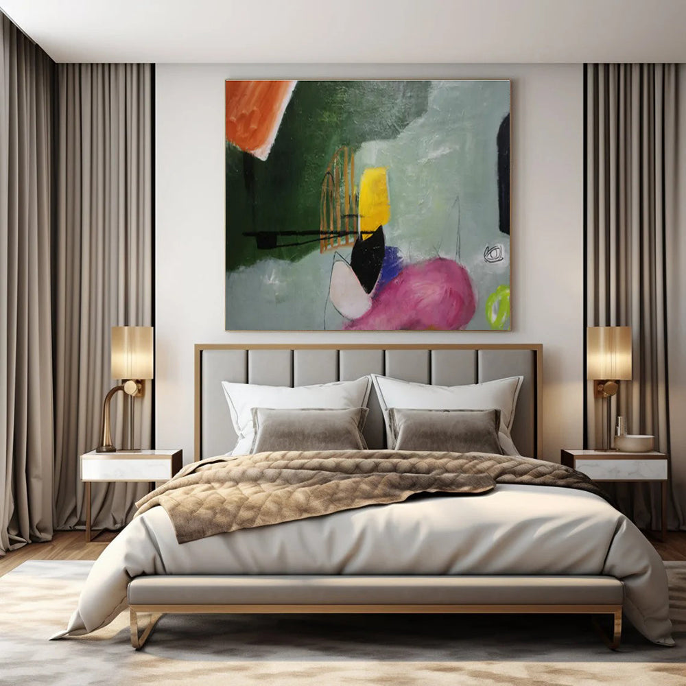 Hand-Painted Personalized Abstract Painting for Dining Room & Hotel Meeting Rooms