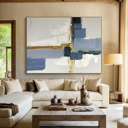 Huge Modern Abstract Painting for Attic Living Space Characterful Design