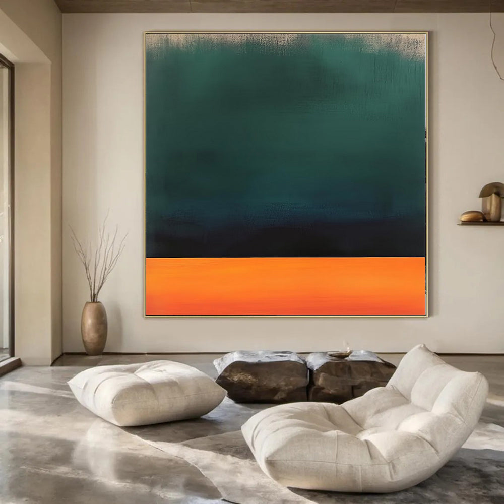 Harvest-Themed Hand-Painted Abstract Art for Dining Room Alcoves