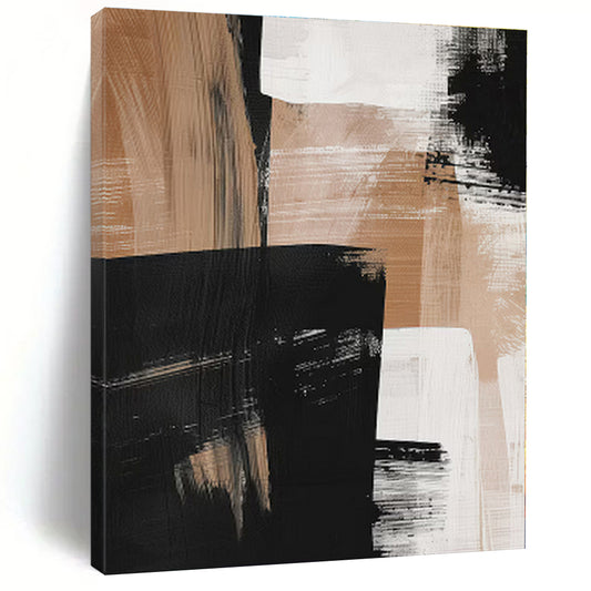 Gigantic Custom Abstract Canvas for Family Room Mantel Feature Wall