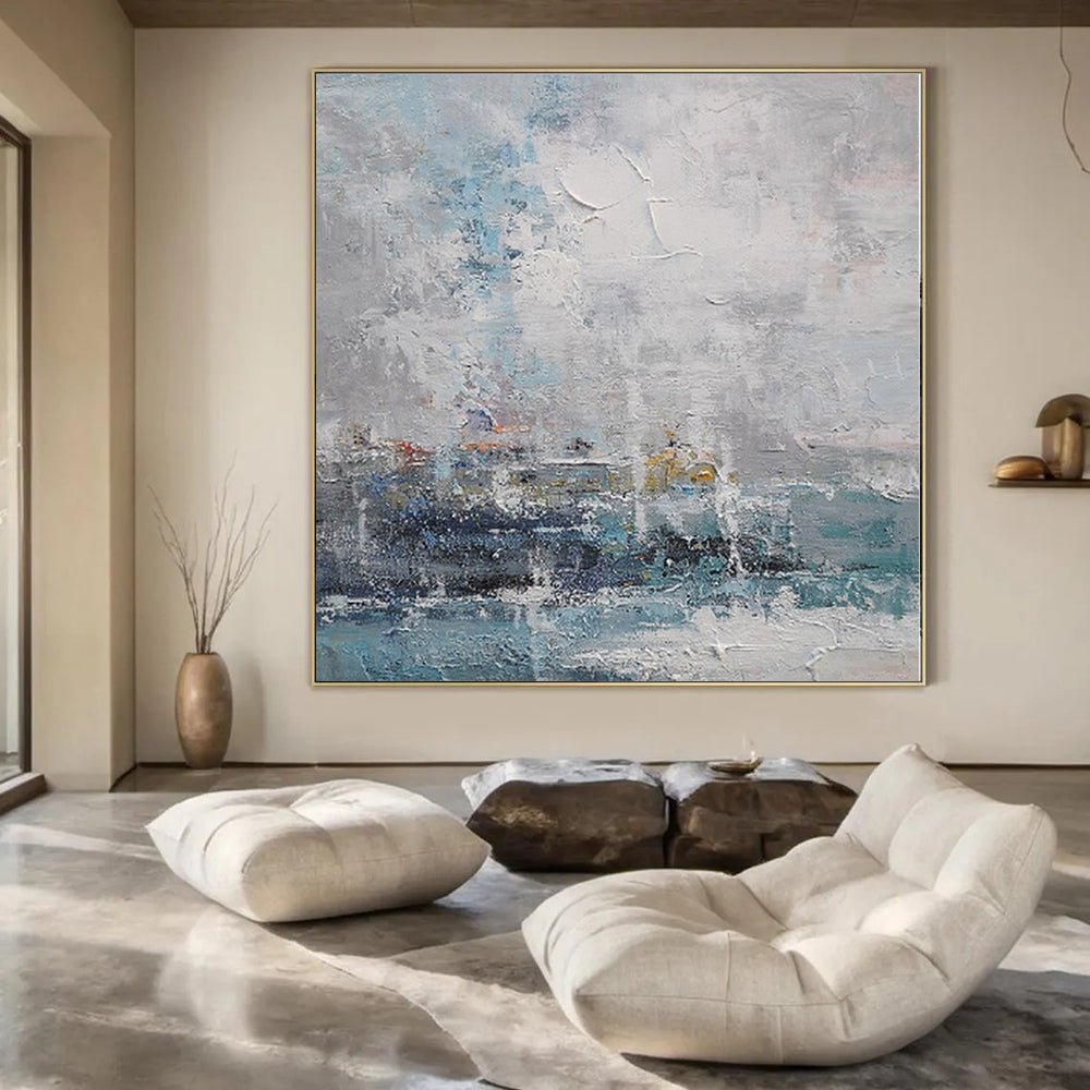 Giant Hand-Painted Contemporary Abstract Art for Family Home Art Studios
