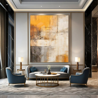 Large-Scale Hand-Painted Contemporary Abstract Mural for Family Home Nurseries