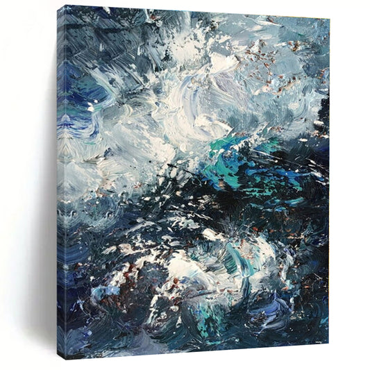 Custom Hand-Painted Abstract Mural for Living Room and Hotel Outdoor Terraces