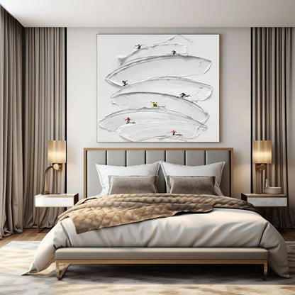 Large-Scale Hand-Painted Abstract Art for Dining Room and Hotel Lobby